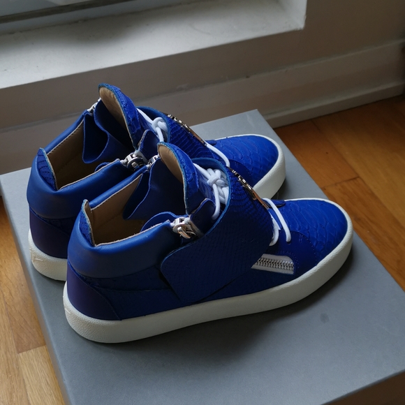 Giuseppe Zanotti Python Mid Blue Logo Strap - Picture 4 of 5
